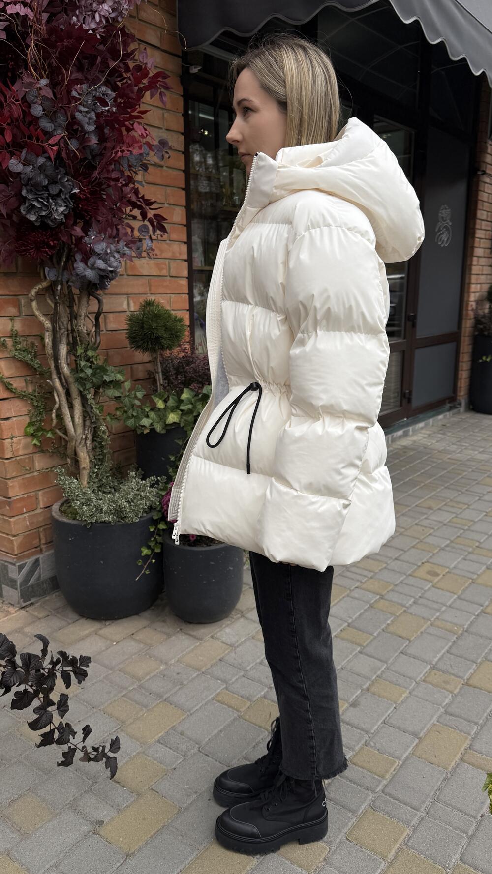 Куртка з куліскою зимова Allegra Молочний, M