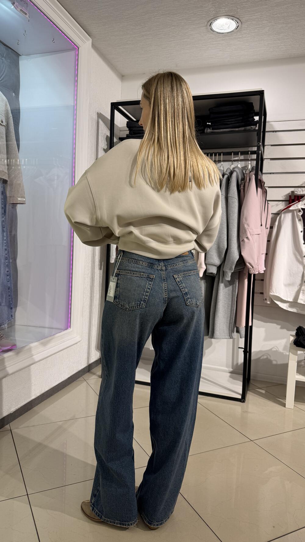 Джинси з тканинним поясом арт.3491/3572 Faf Темно-синій, 38