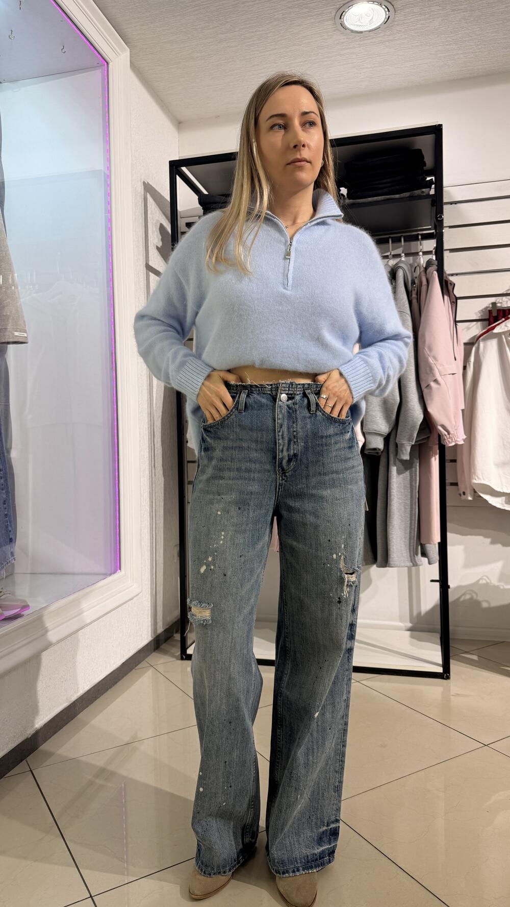 Джинси 5105109s без ременя Синій, M