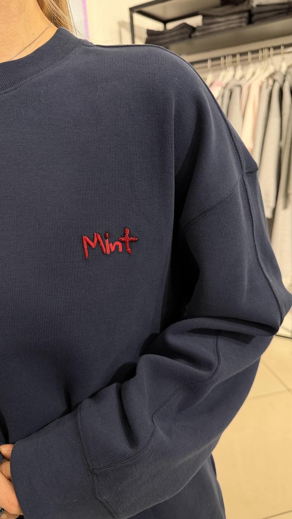 Світшот з нашивкою Mint Синій, Oversize