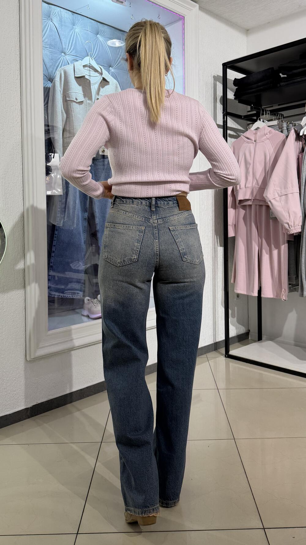 Джинси 3616 зі складним верхом Faf Синій вінтаж, 40