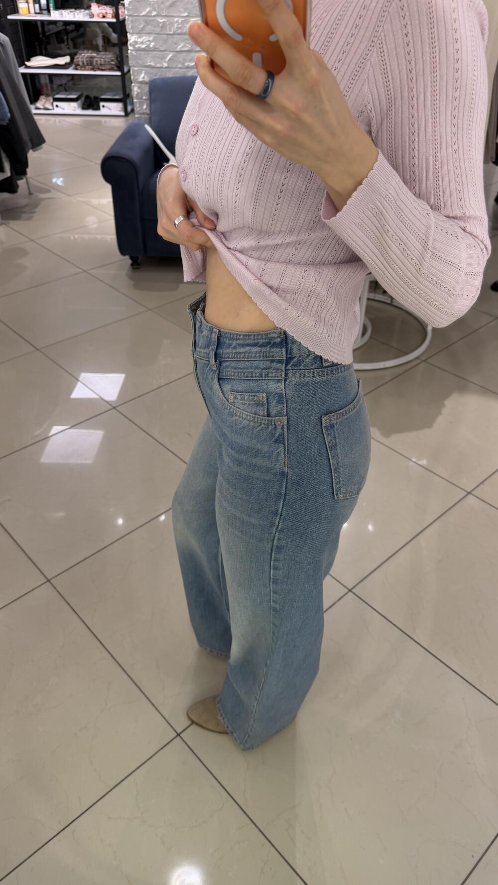 Джинси 3616 зі складним верхом Faf Блакитний темний, 38