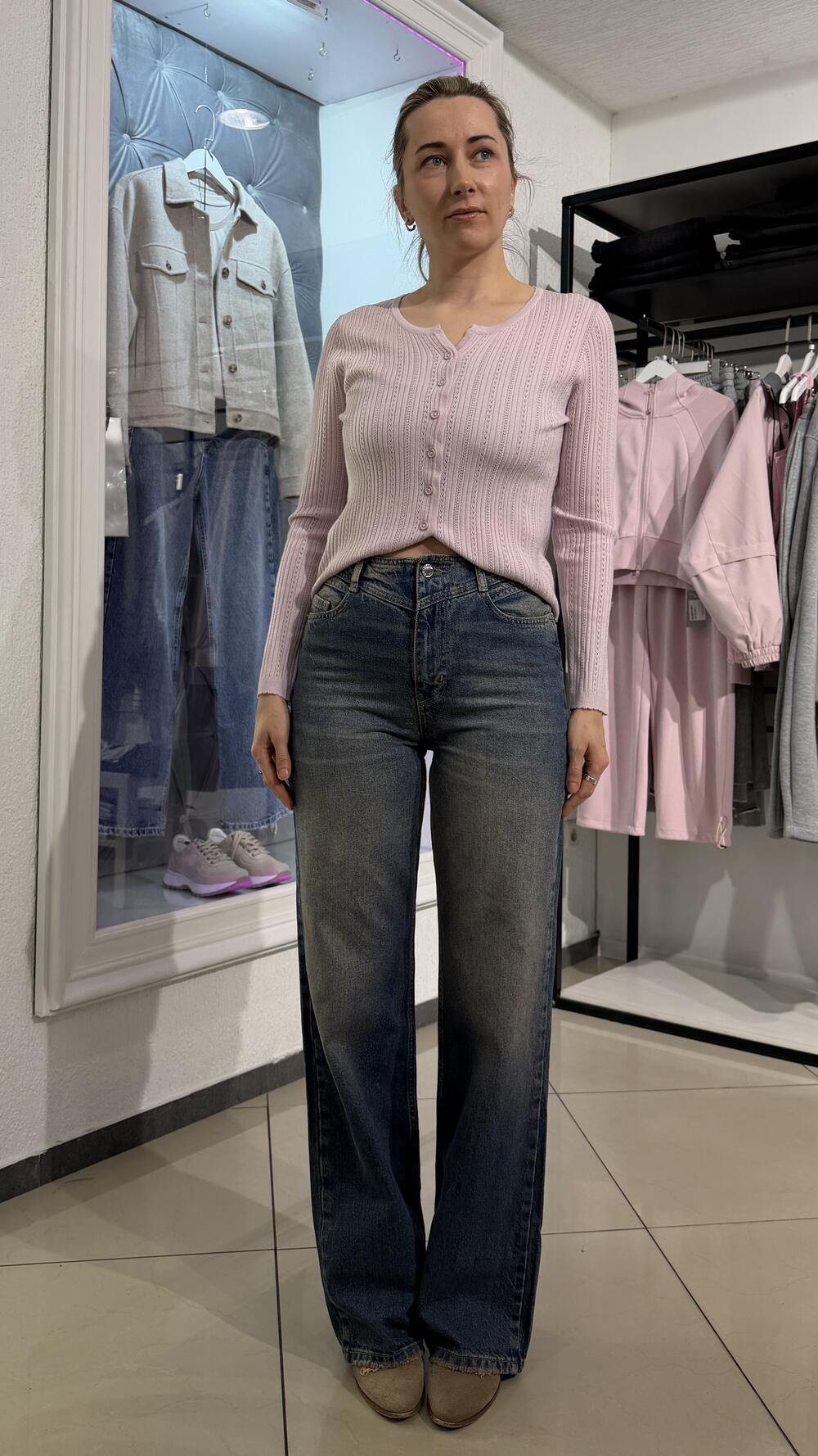 Джинси 3616 зі складним верхом Faf Синій вінтаж, 40