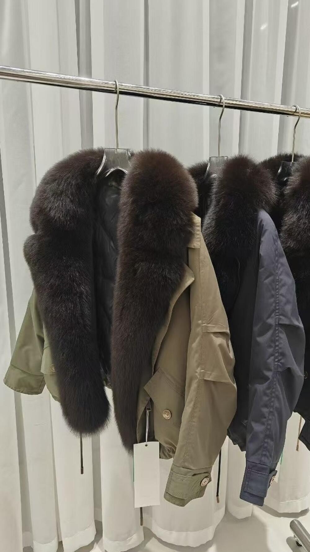 Парка з натуральним хутром LkRS Хакі, L