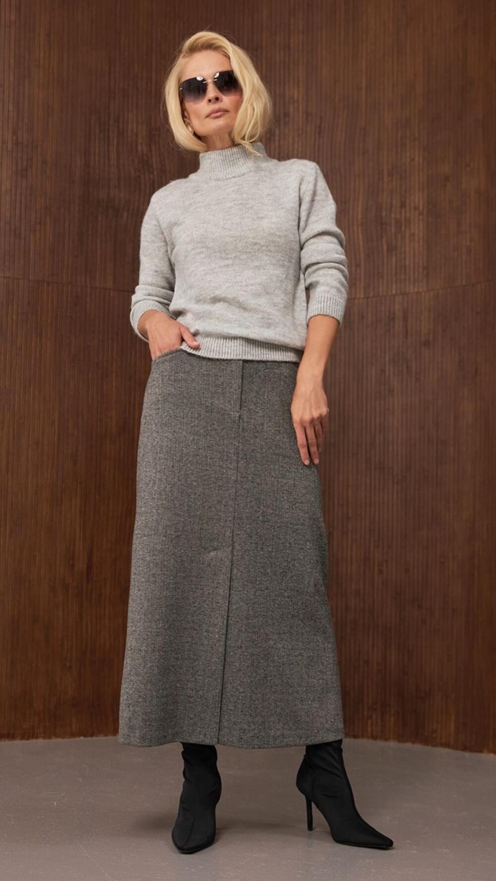 Спідничка тепла арт.3080 Triko Bakh Гравій, 42-44