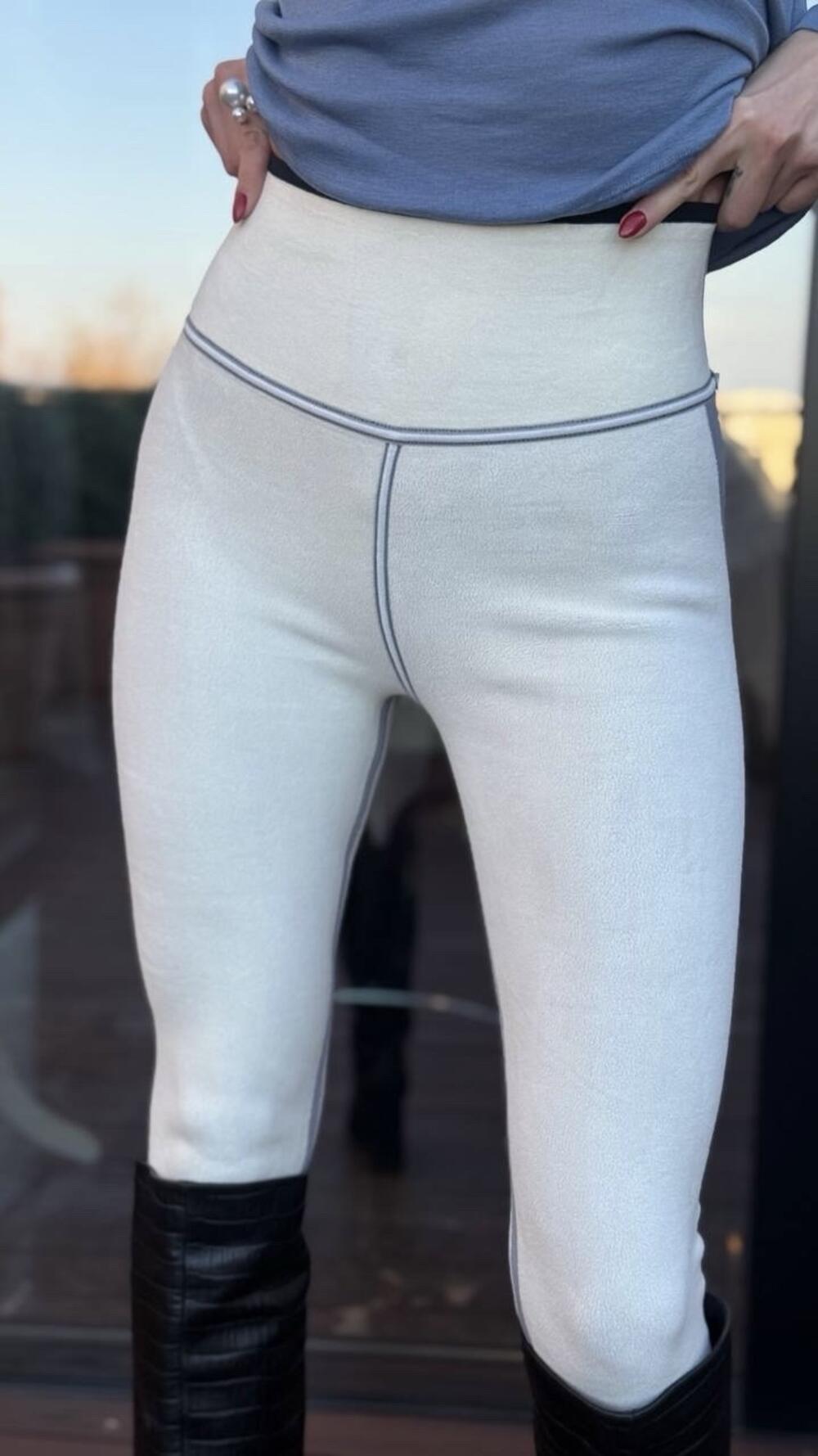 Лосини утягуючі утеплені S091 Чорна з фіолетовим, XXL