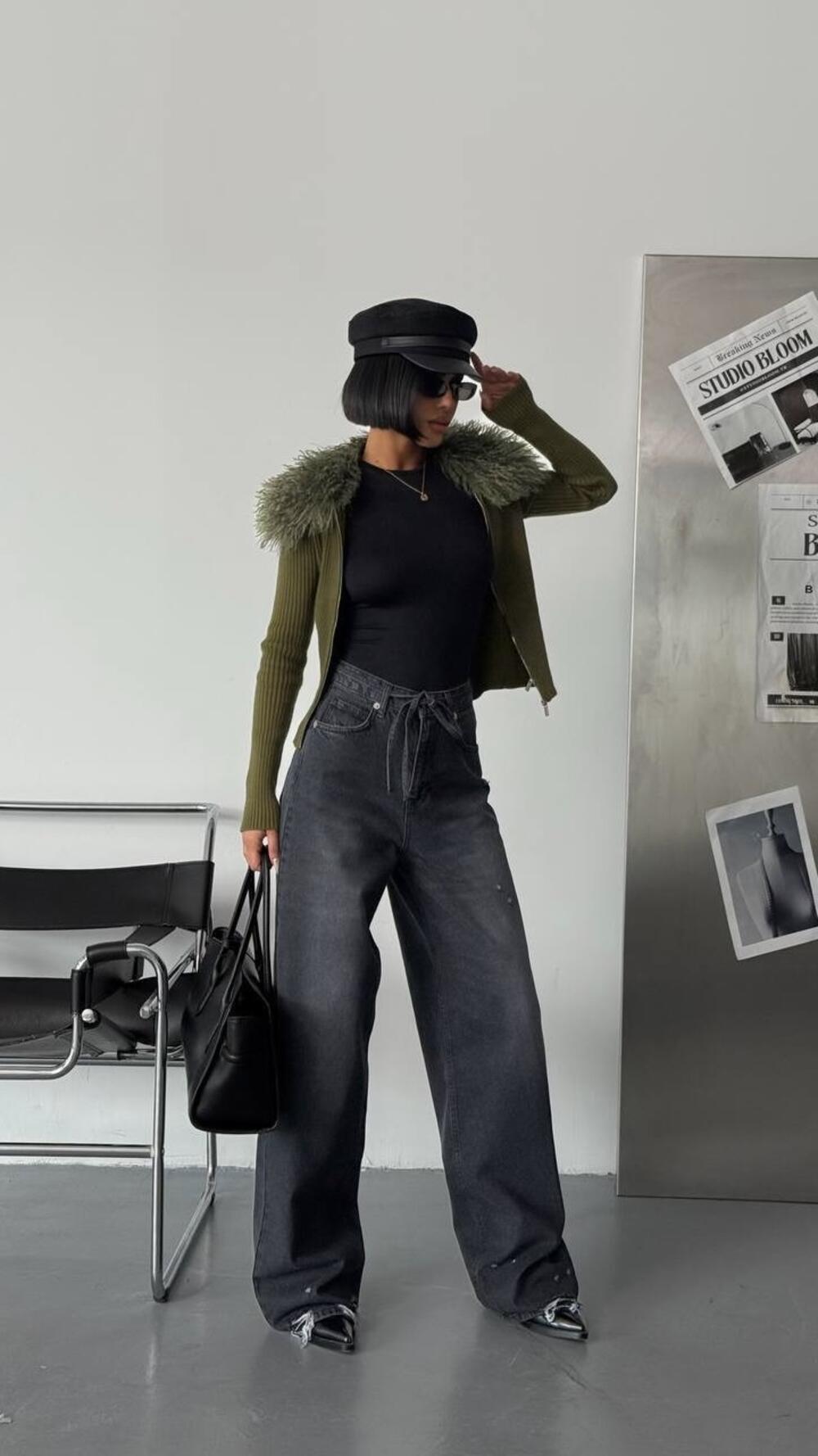 Джинси 3652 з поясом Faf Чорний, 34