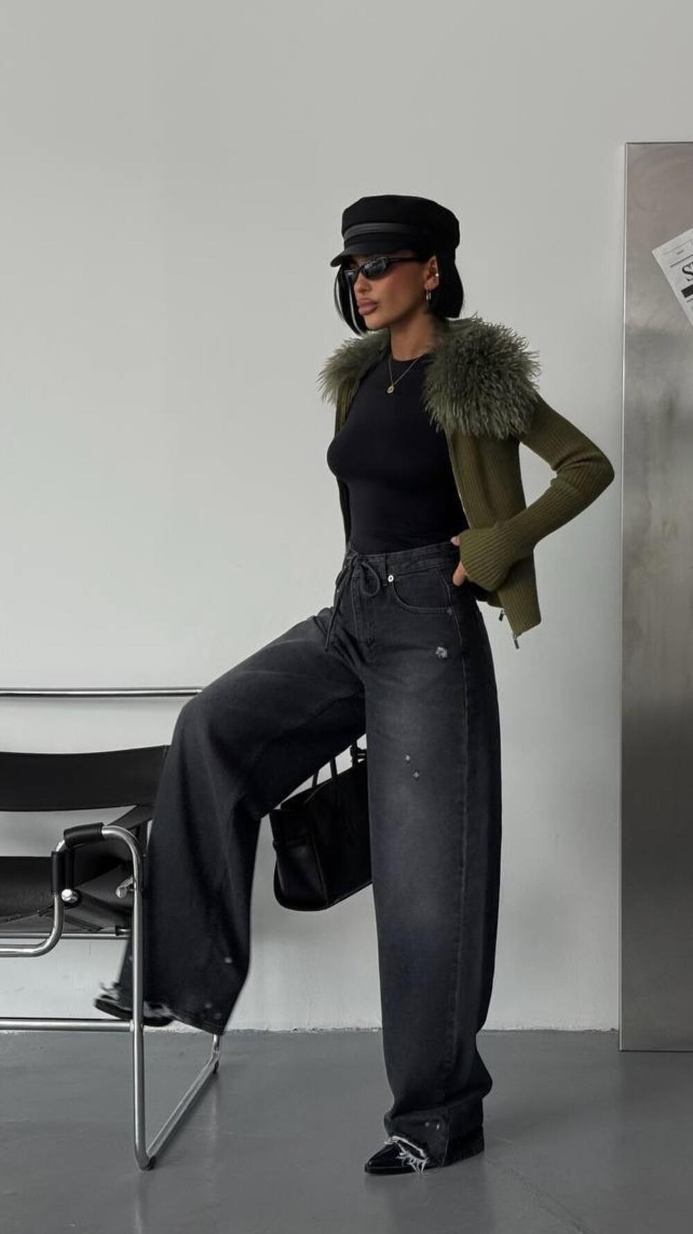 Джинси 3652 з поясом Faf Чорний, 36