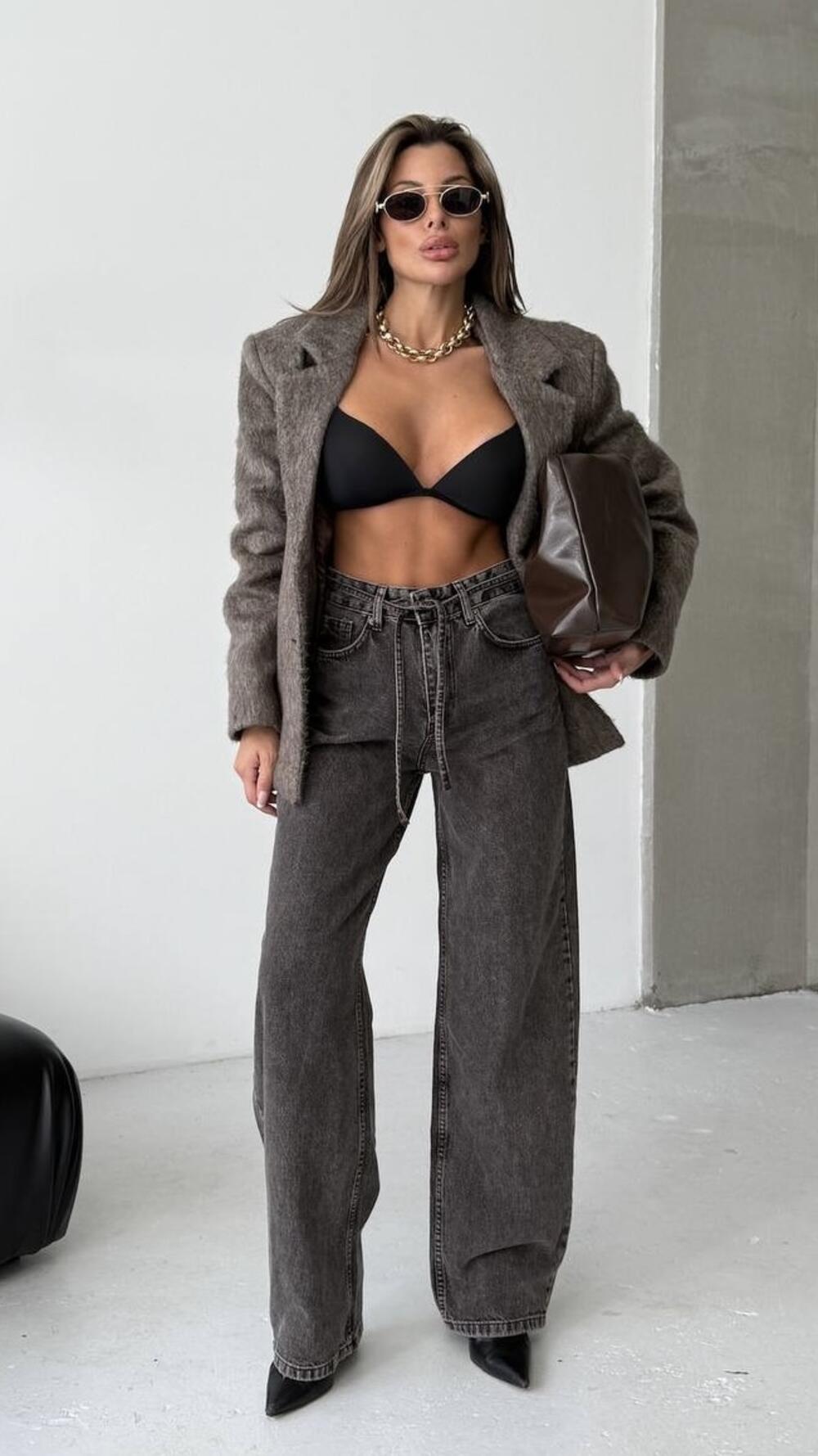 Джинси 1469-3 Squalo Ретро графітовий, 38