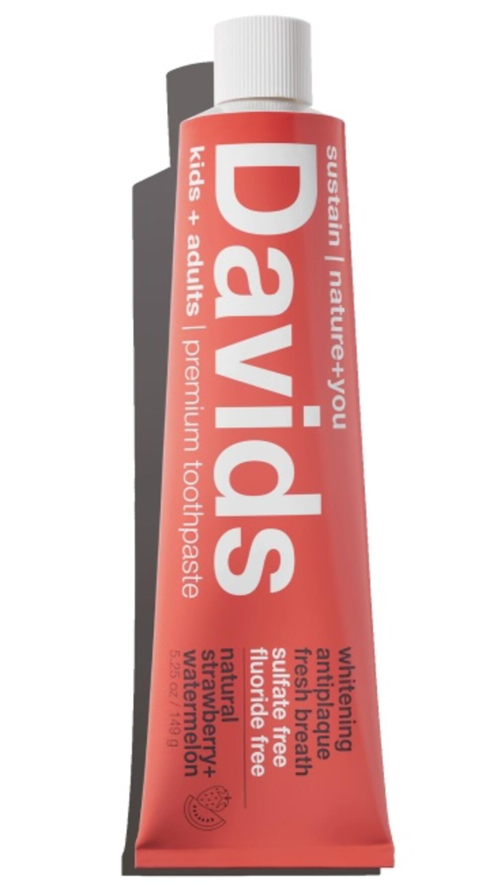 Зубна паста прем. для дітей і дорос.( кавун+полуниця)Davids 149g