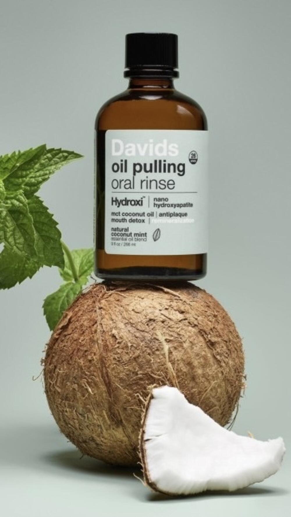 Ополіскувач oil pulling oral rinse на основі кокосової олії з наногідр. Davids 