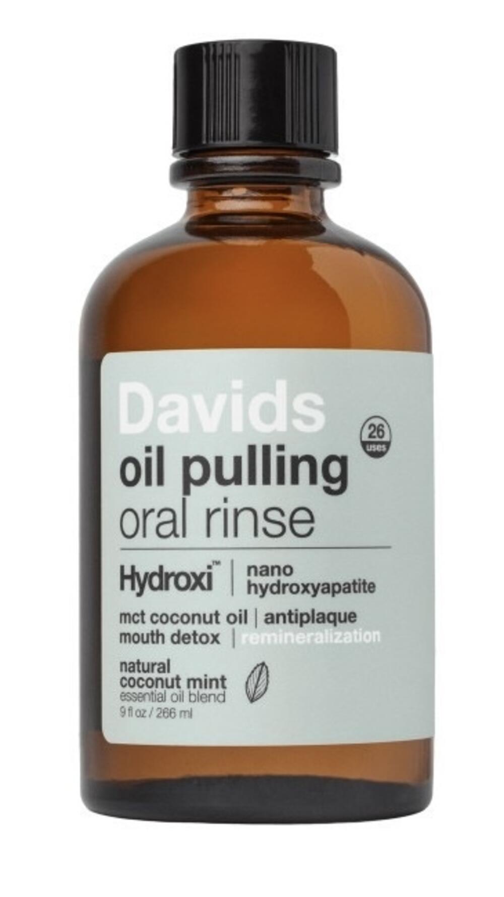 Ополіскувач oil pulling oral rinse на основі кокосової олії з наногідр. Davids 266 ml