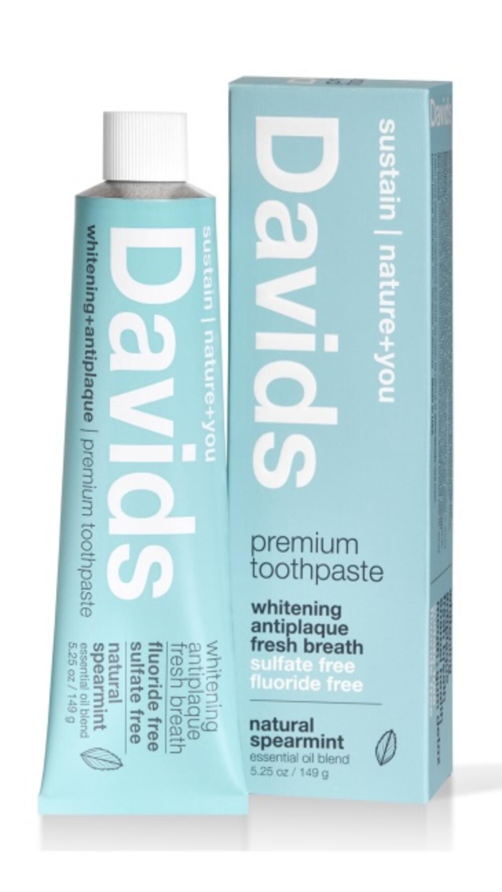 Зубна паста відбілююча захист від зубного нальоту для дорослих зі смаком мʼяти Davids 