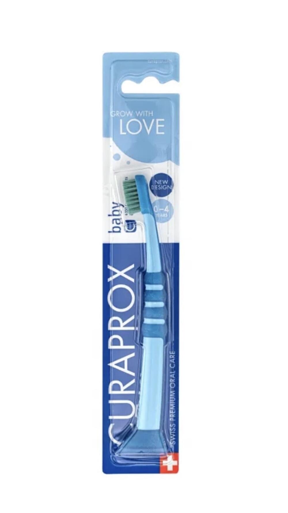 Зубна щітка дитяча з гумов. ручкою Блакитний з зеленим