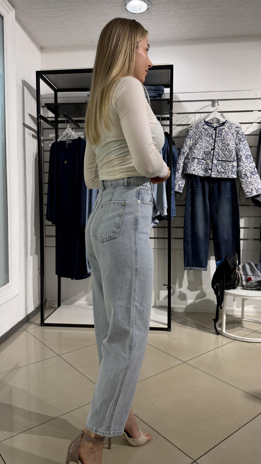 Джинси мом з супер високою посадкою мод.22 Jack Zamara Блакитний, 42