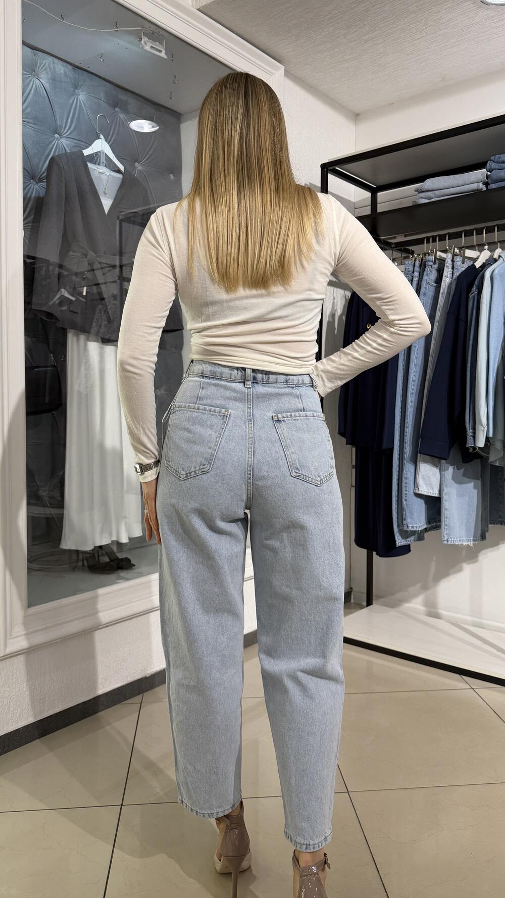 Джинси мом з супер високою посадкою мод.22 Jack Zamara Блакитний, 42