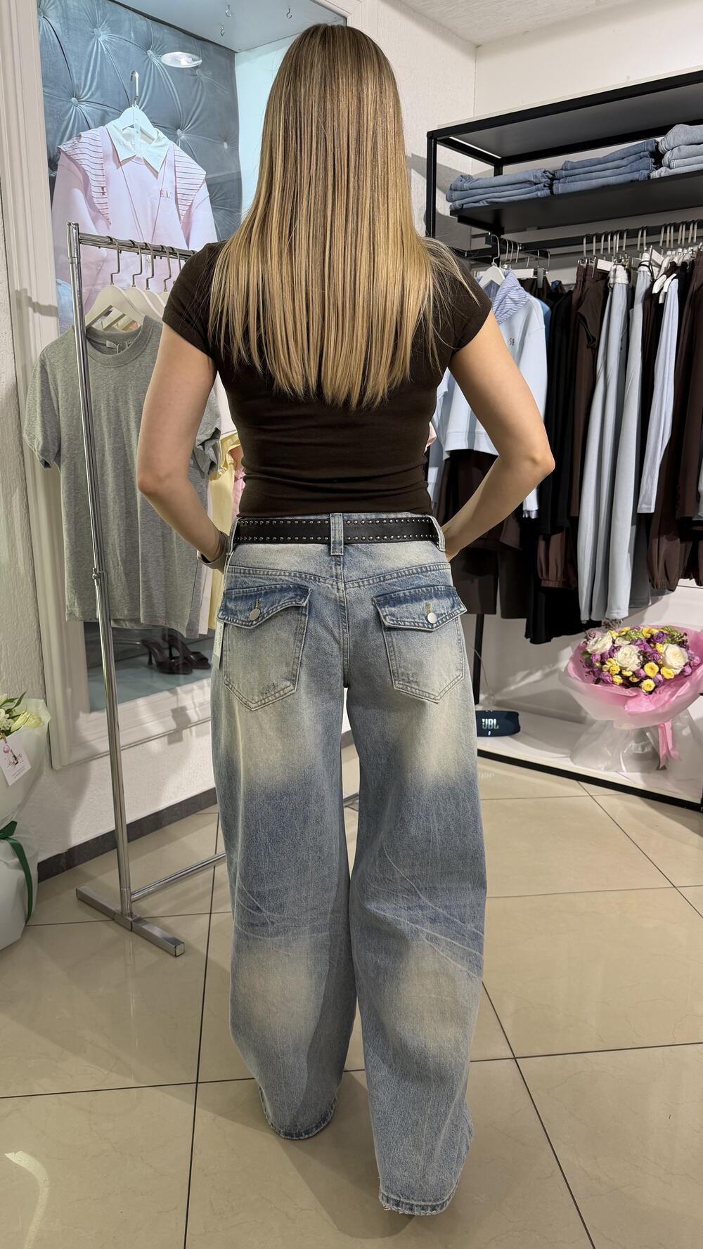 Джинси прямі з кишенями клапанами 513 Блакитний, XL