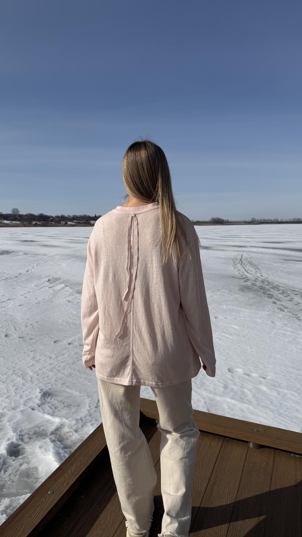 Лонг тоненький з вишивкою Ascender Baby Pink, Oversize