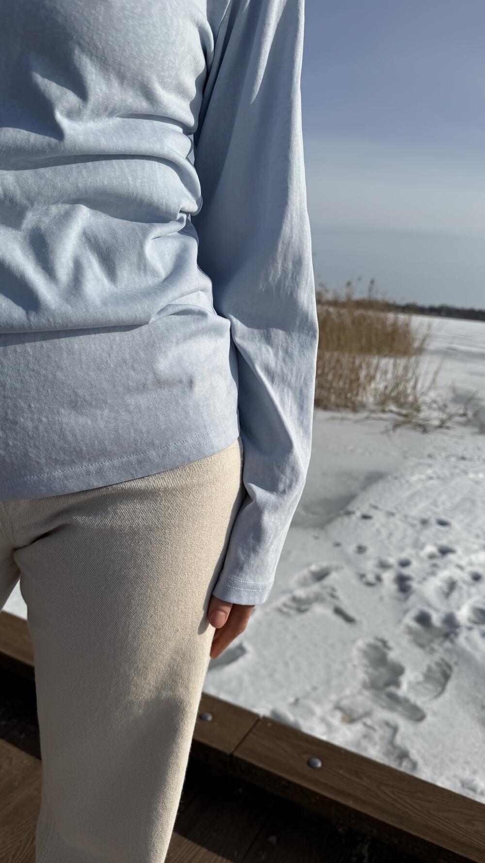 Лонг однотонный без принту Блакитний, Oversize