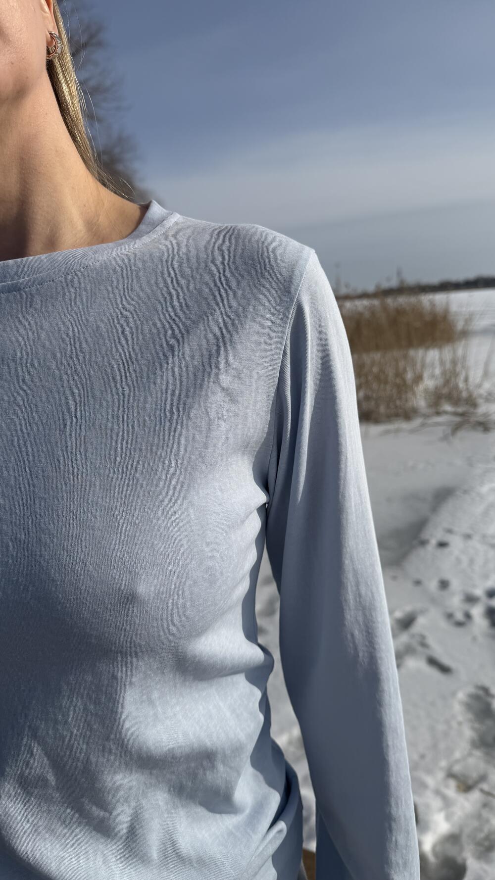 Лонг однотонный без принту Блакитний, Oversize