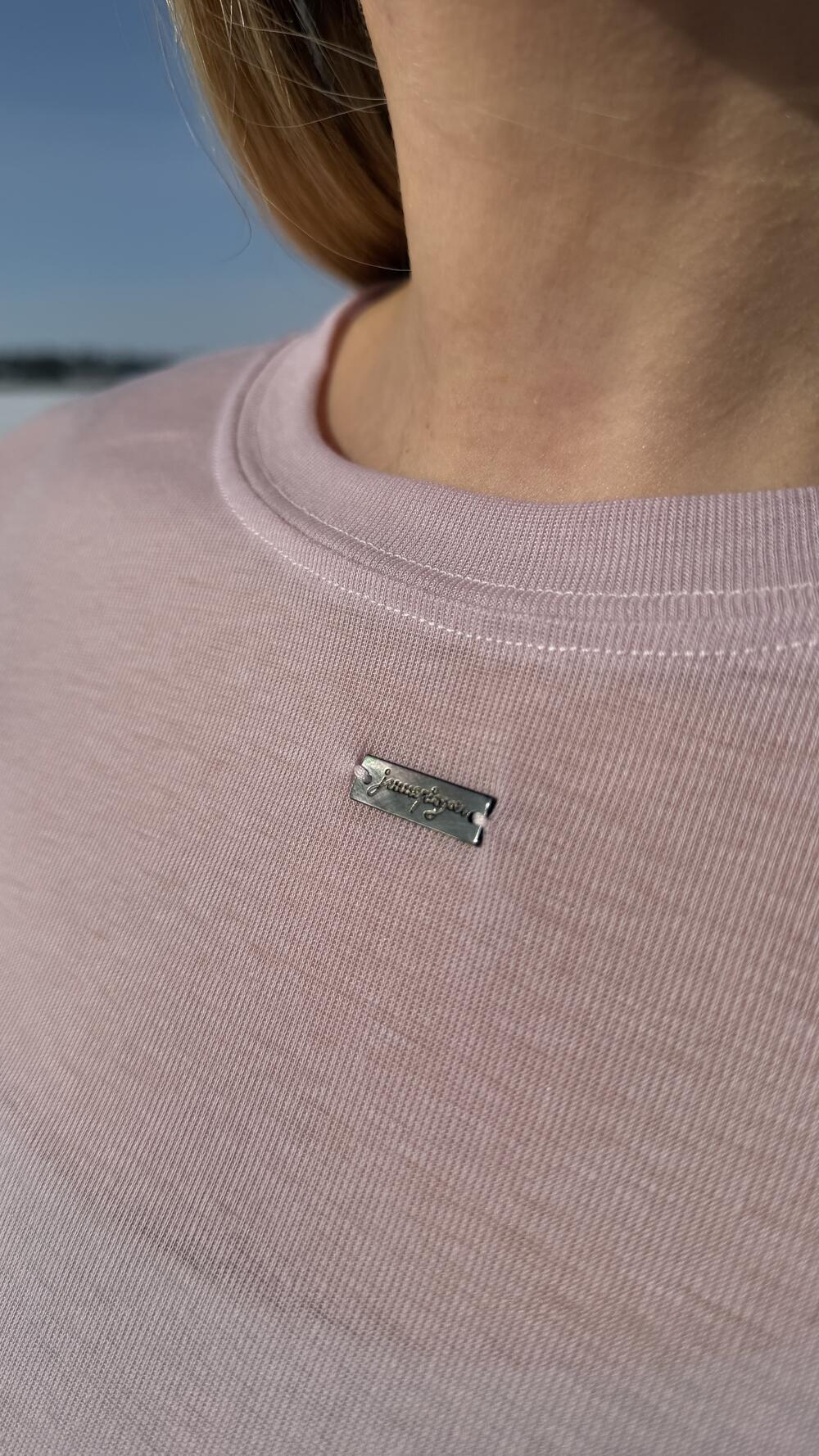 Лонг напівпрозорий з декором на грудях Baby Pink, S/M