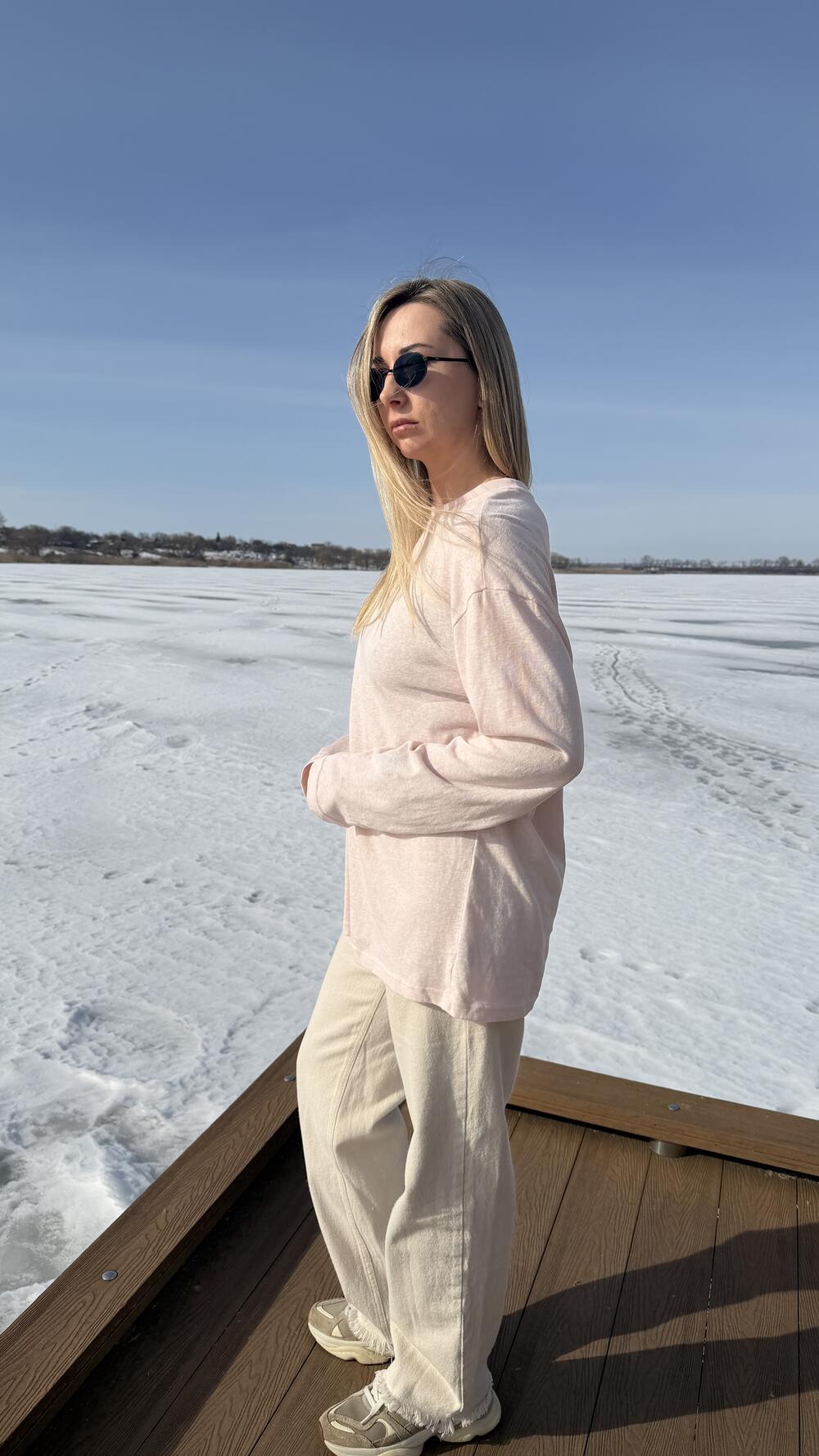 Лонг тоненький з вишивкою Ascender Baby Pink, Oversize