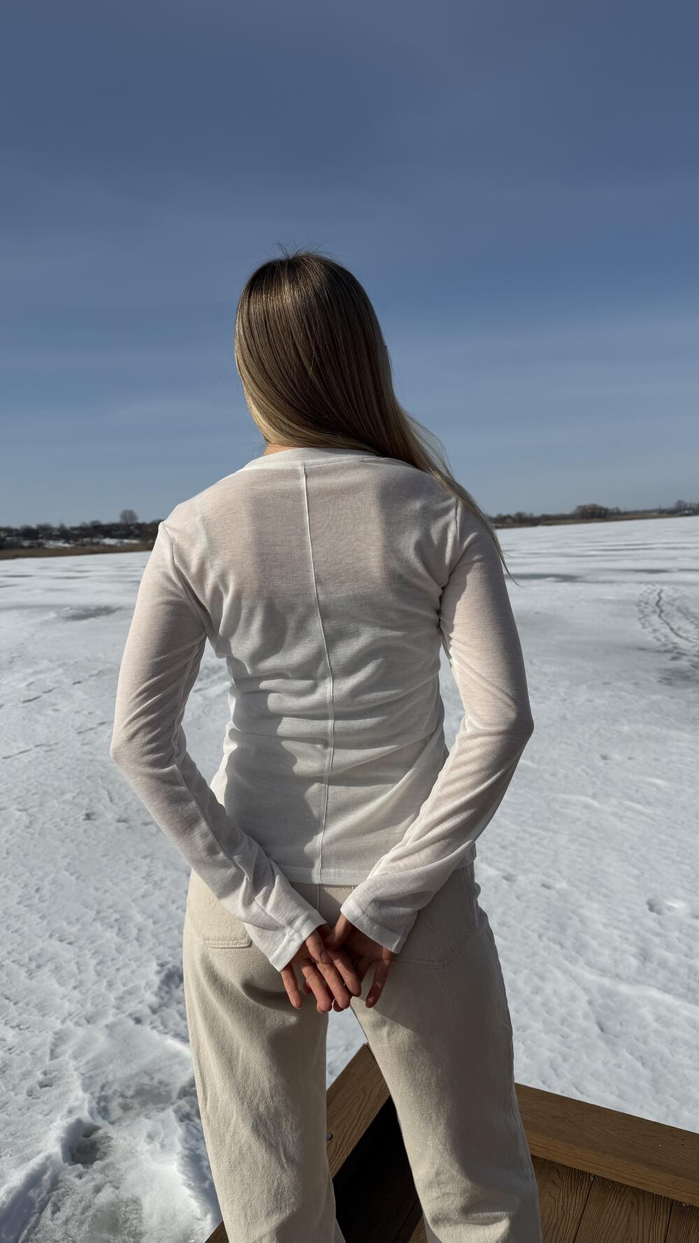 Лонг напівпрозорий з декором на грудях Білий, S/M