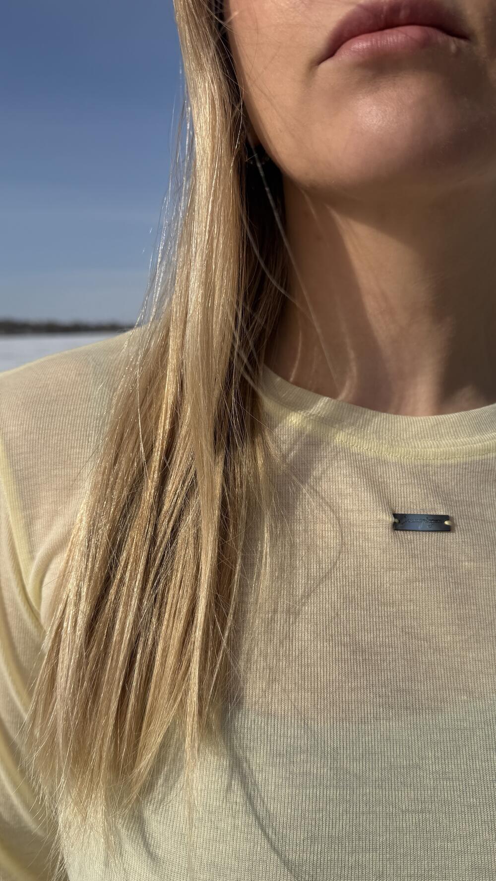 Лонг напівпрозорий з декором на грудях Жовтий, S/M