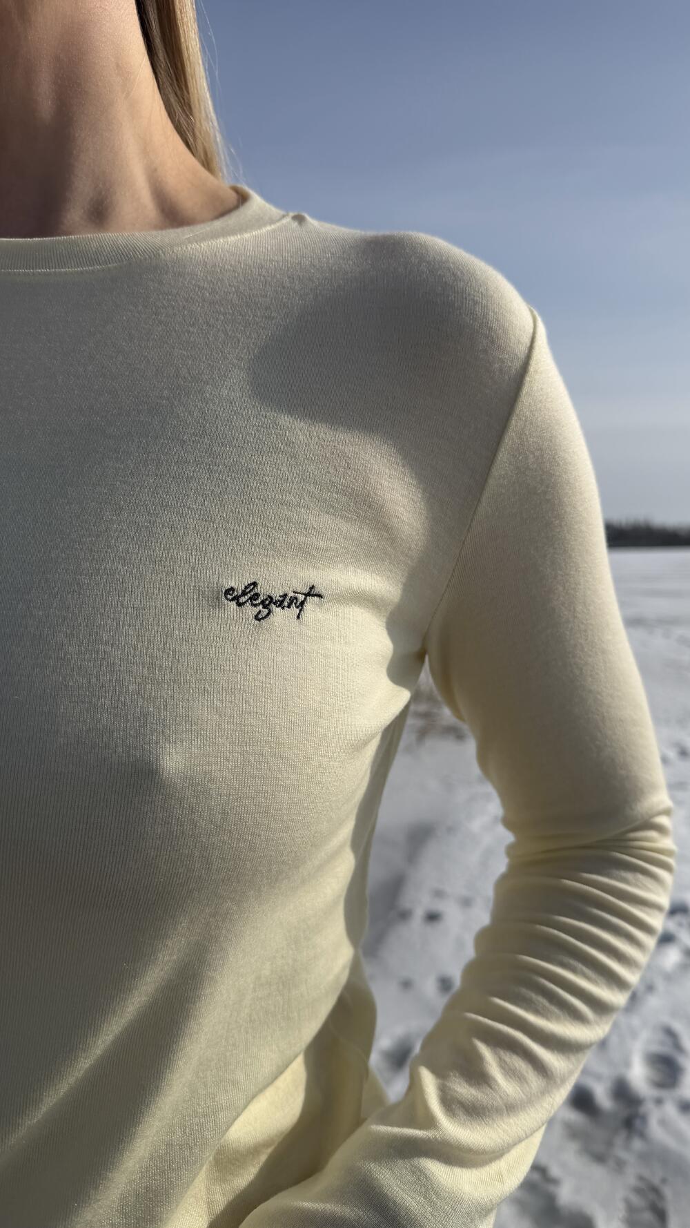 Лонгслів з нашивкою elegant Жовтий, Oversize