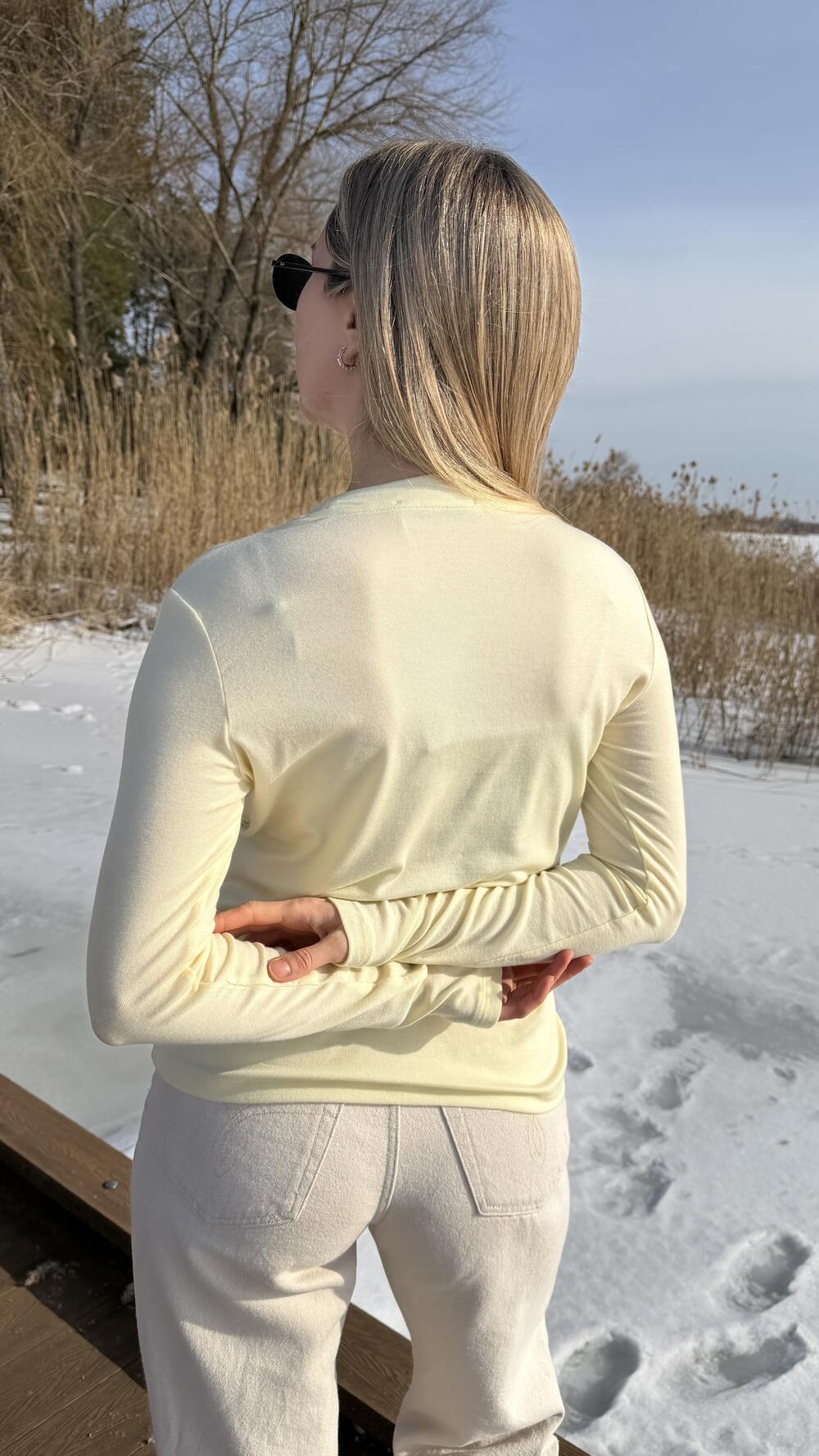 Лонгслів з нашивкою elegant Жовтий, Oversize