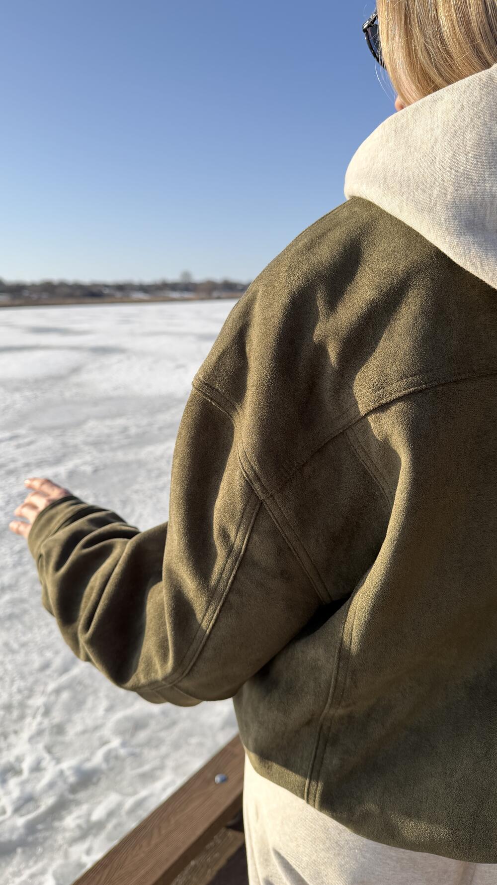 Бомбер на кнопках 9170 Оливковий, XL