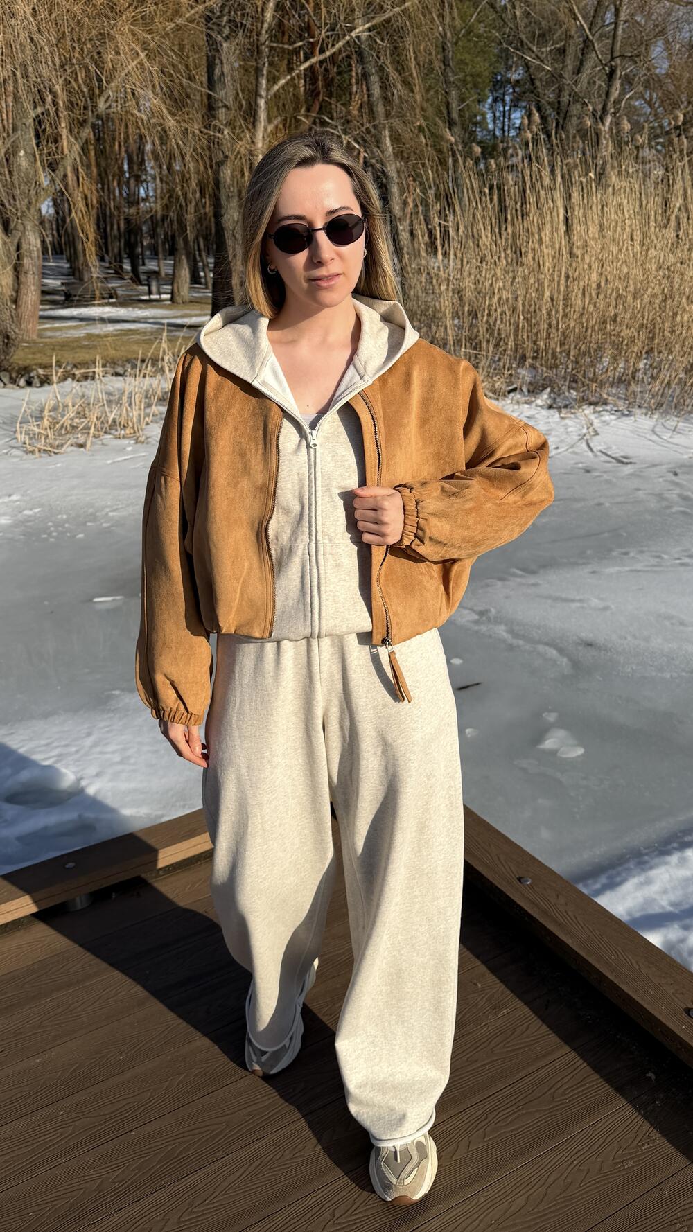 Бомбер без комірця 9077 Пісочний, M