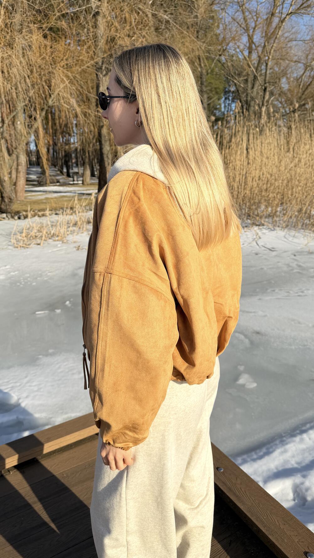 Бомбер без комірця 9077 Пісочний, M