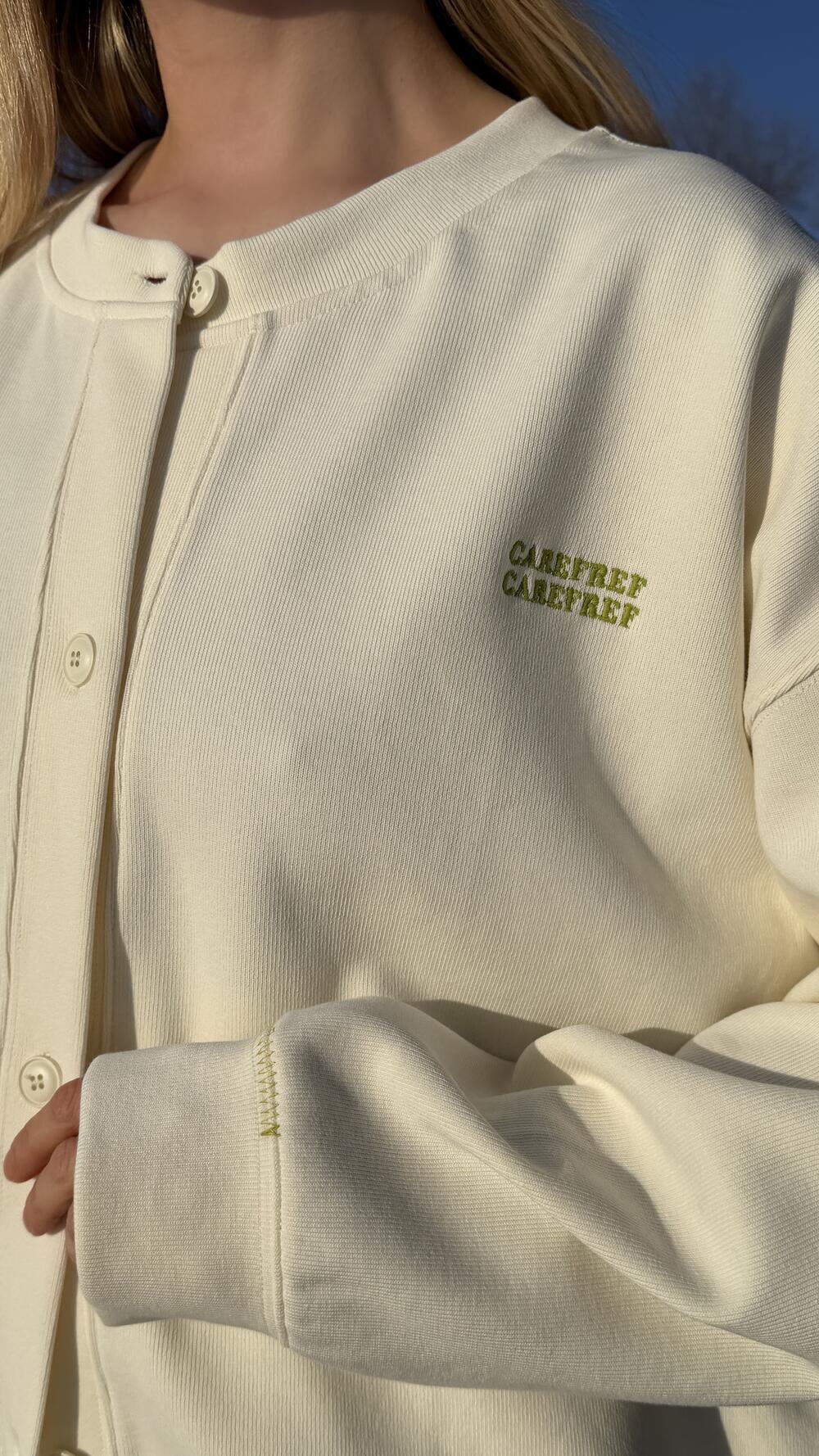 Кофта з ґудзиками carefree Кремовий, Oversize