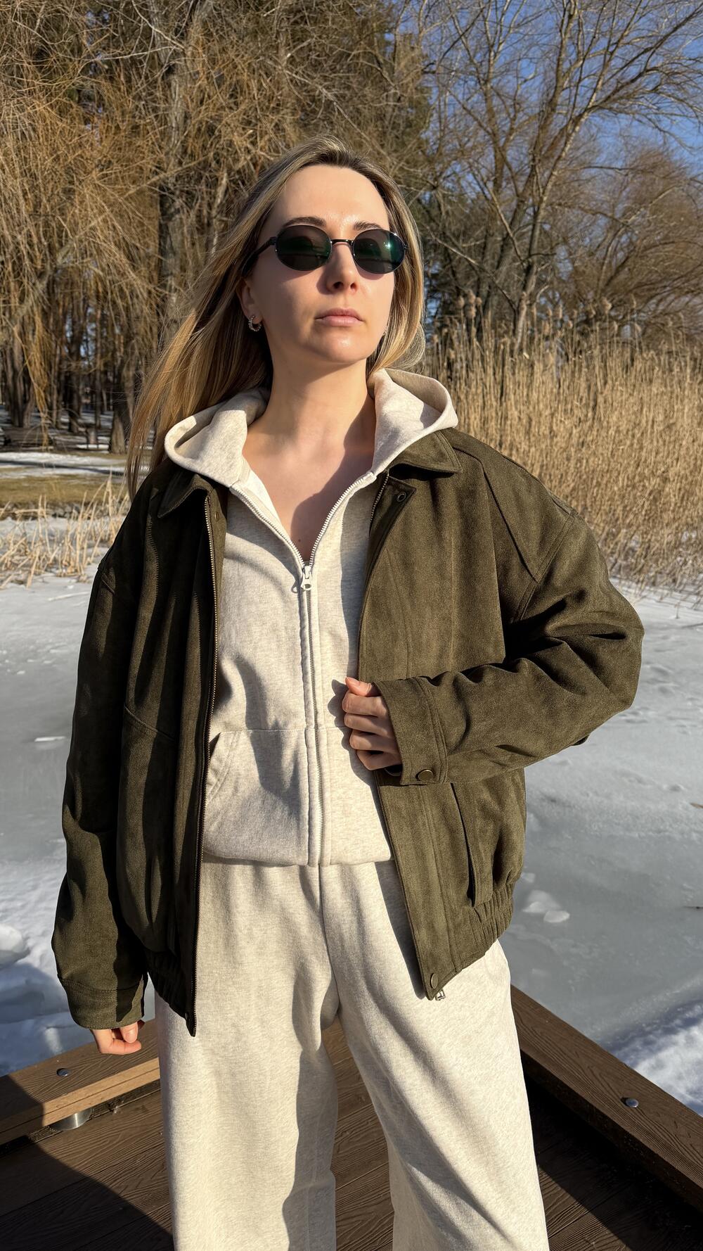 Бомбер на кнопках 9170 Оливковий, XL