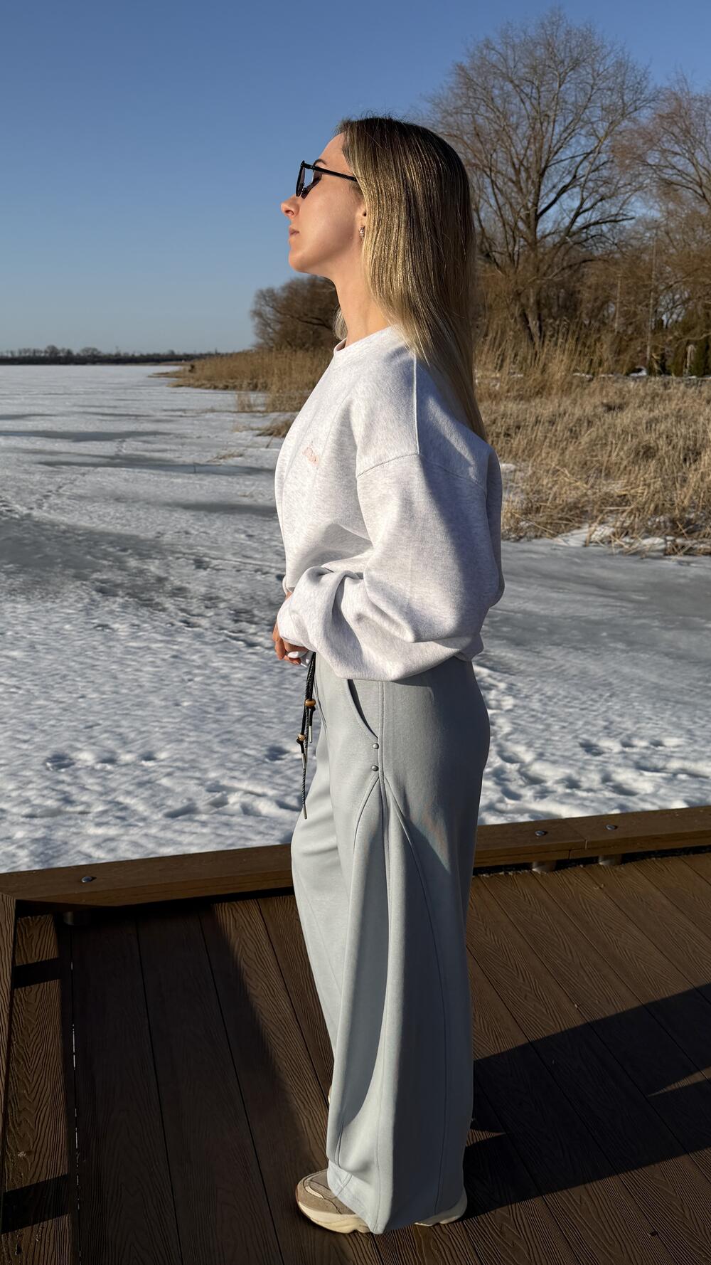 Брюки 26801 з завʼязкою на верх Блакитний, L