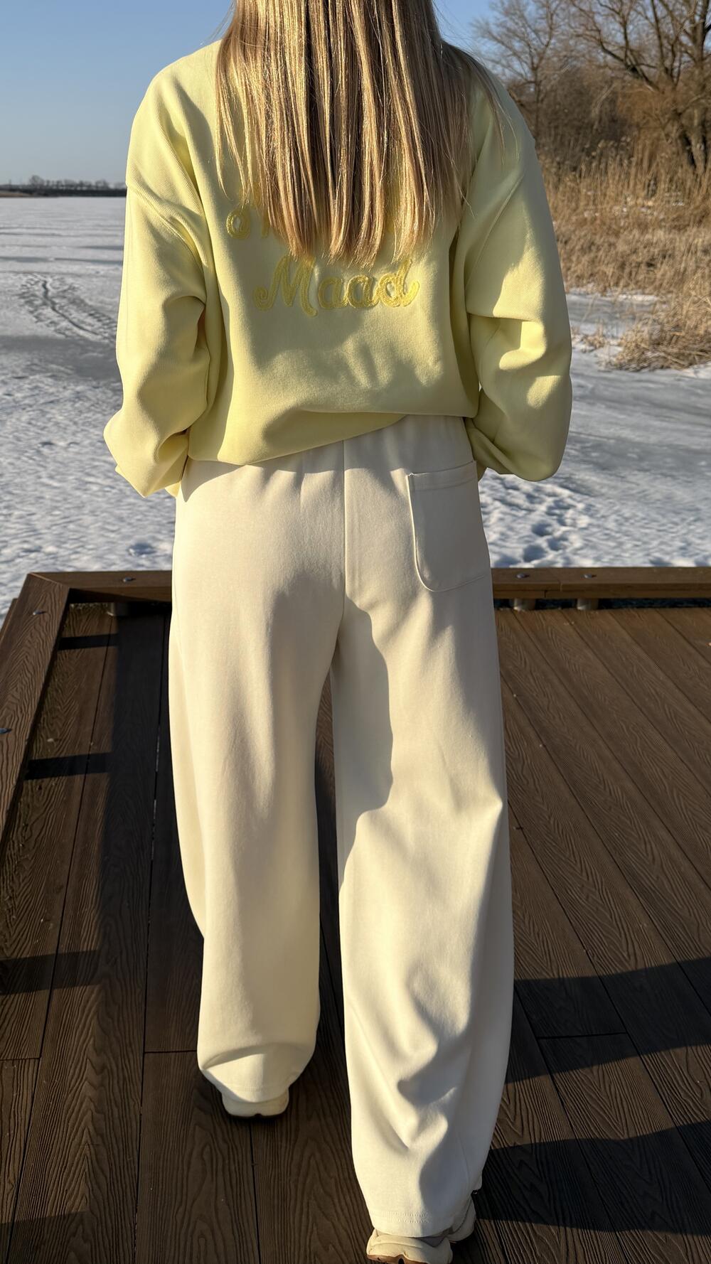 Брюки 26801 з завʼязкою на верх Молочний, XL