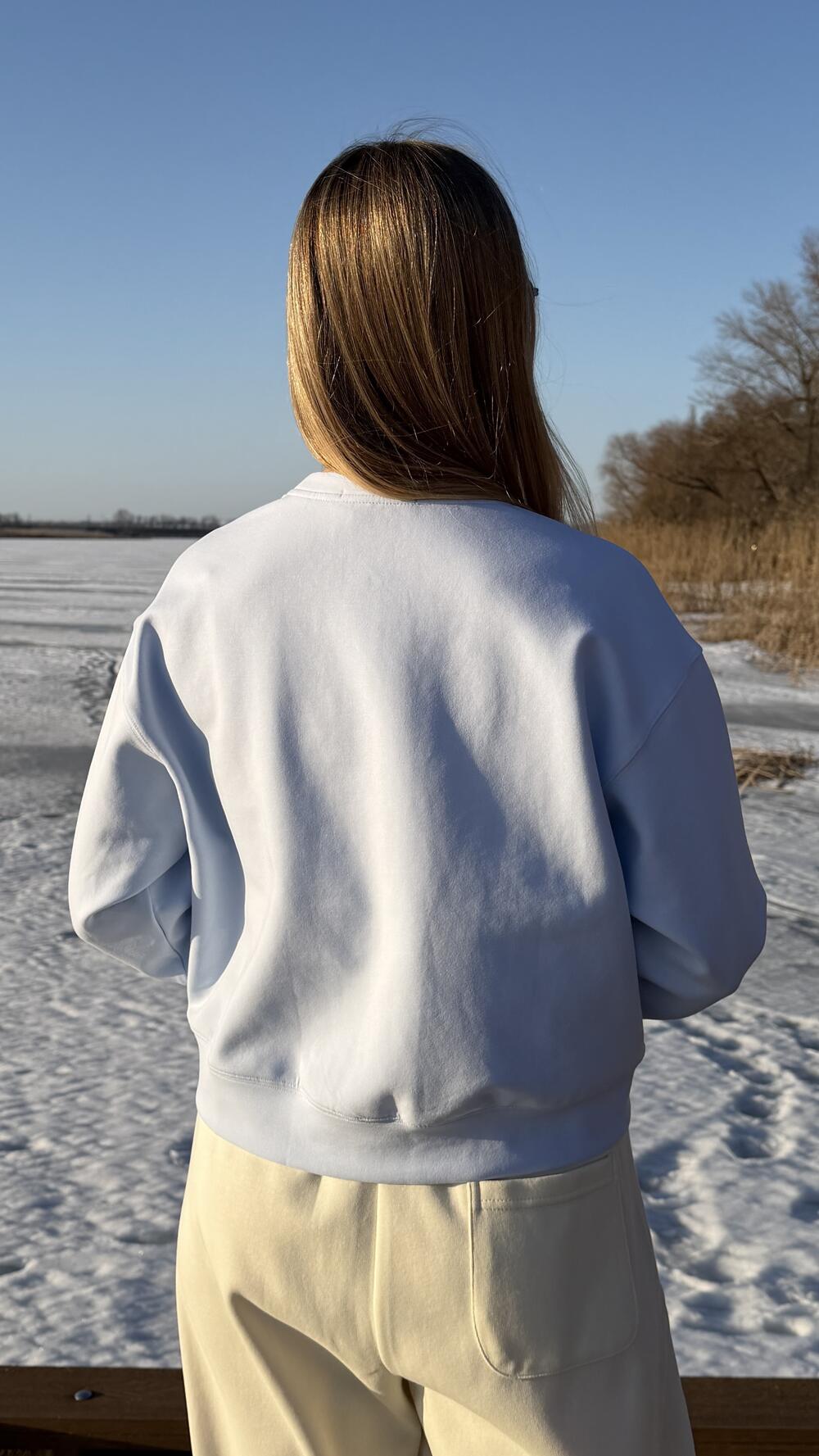 Світшот комбінований з двох тканин виш. Else Блакитний, Oversize