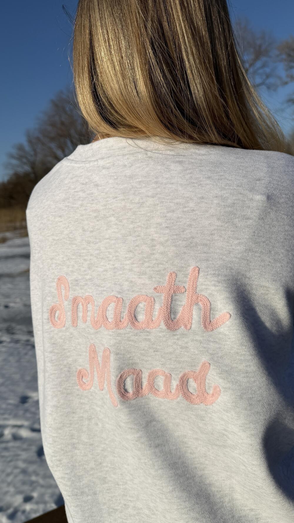 Світшот з декоративною вишивкою Smooth Mood Сірий меланж, Oversize