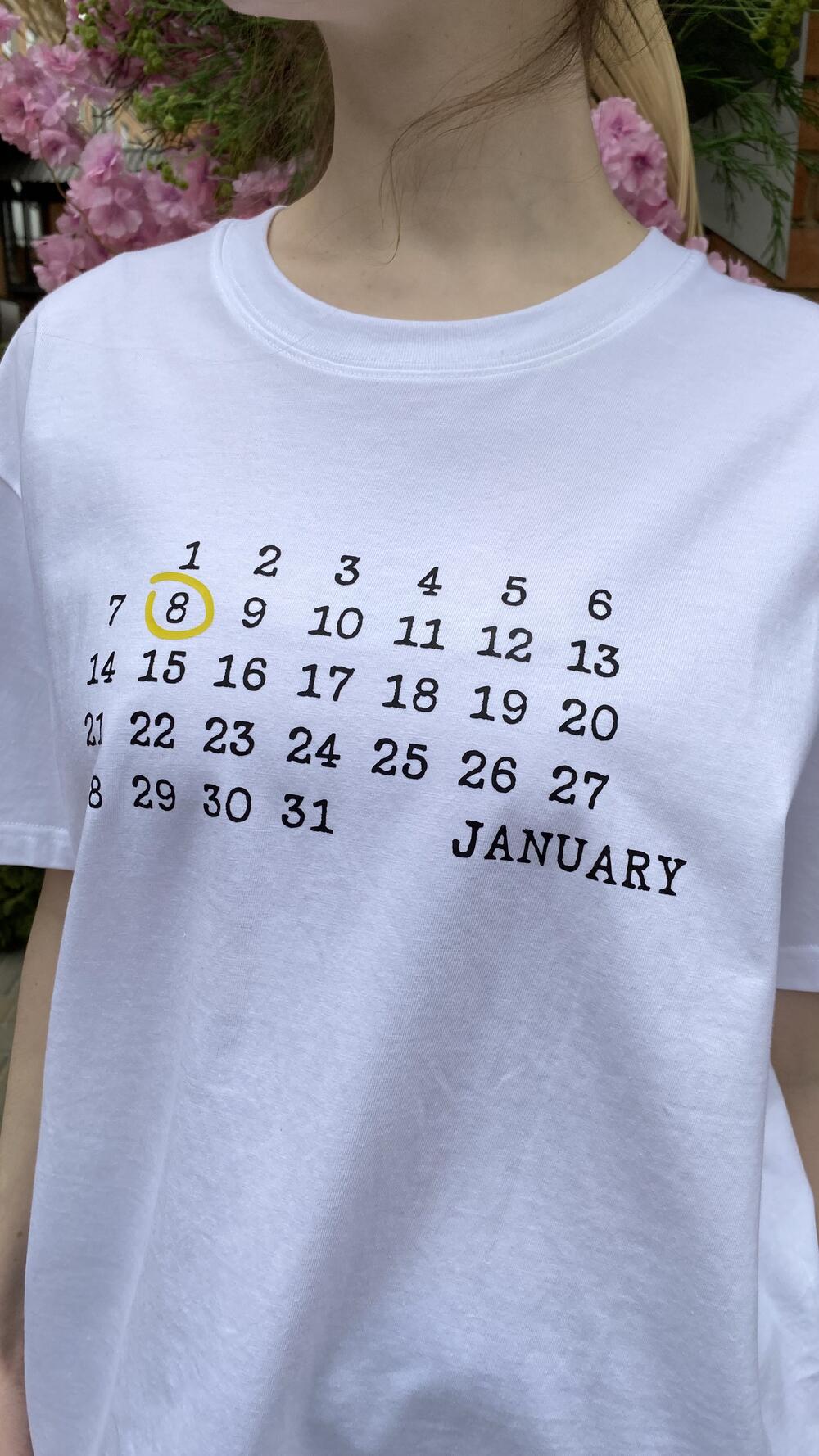 Футболка 8 January Білий, Oversize