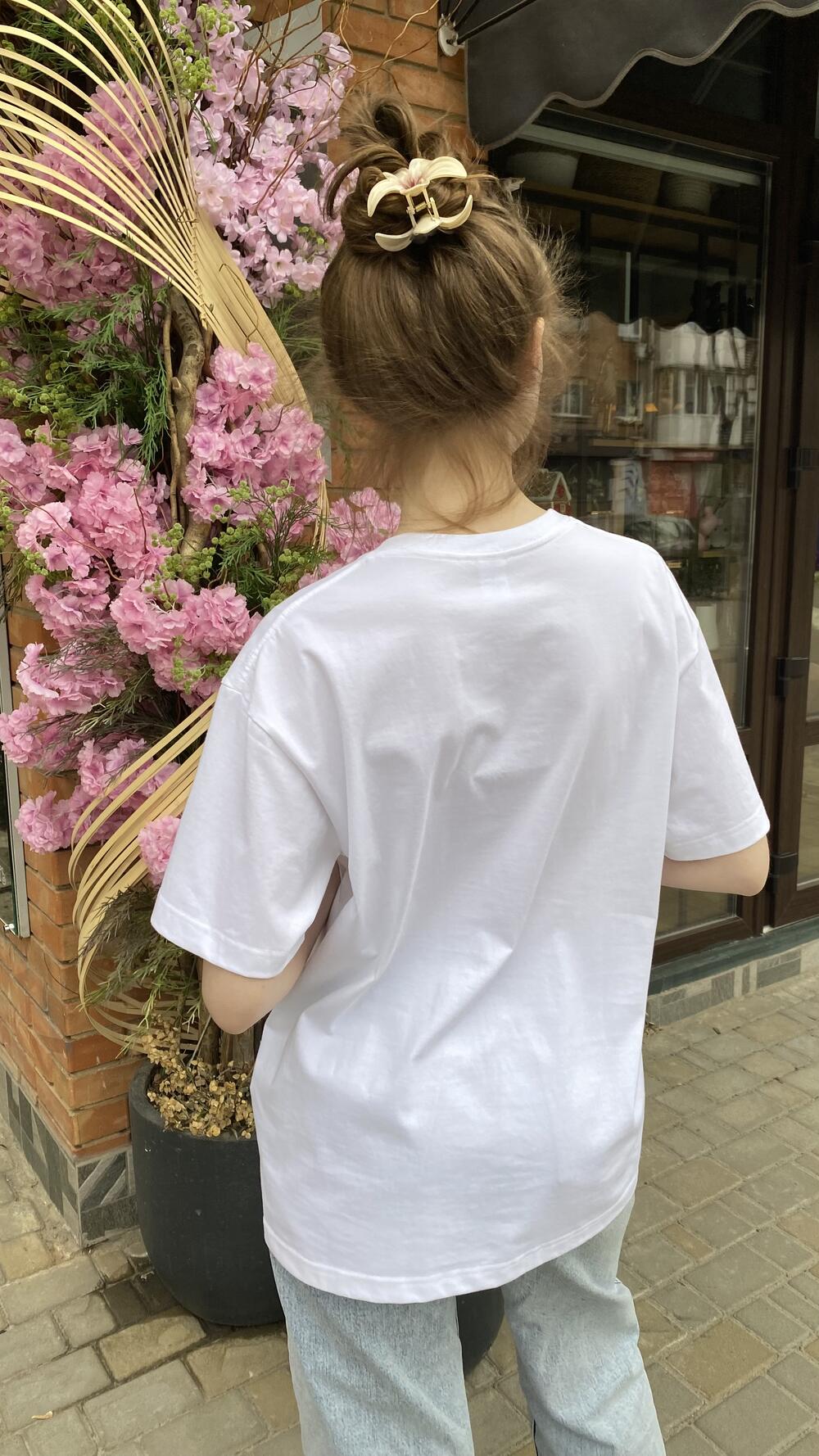 Футболка 6 Білий, Oversize