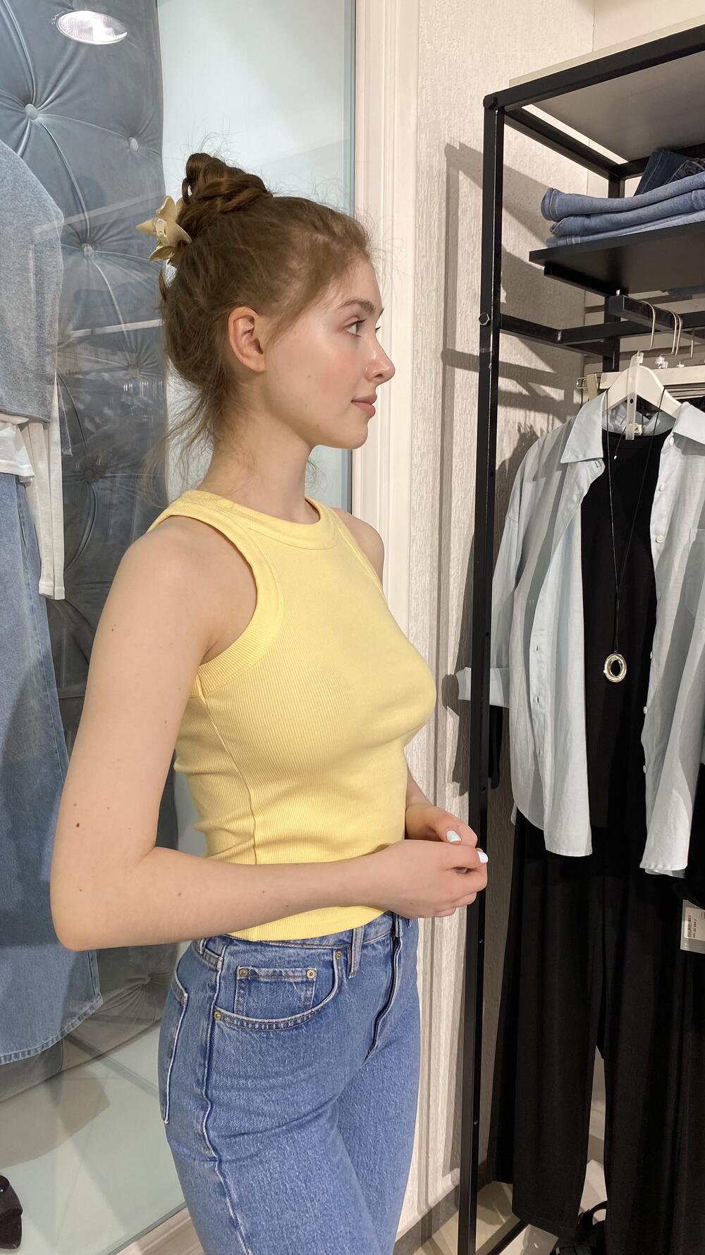 Майки в рубчик Qu Style Жовтий, L
