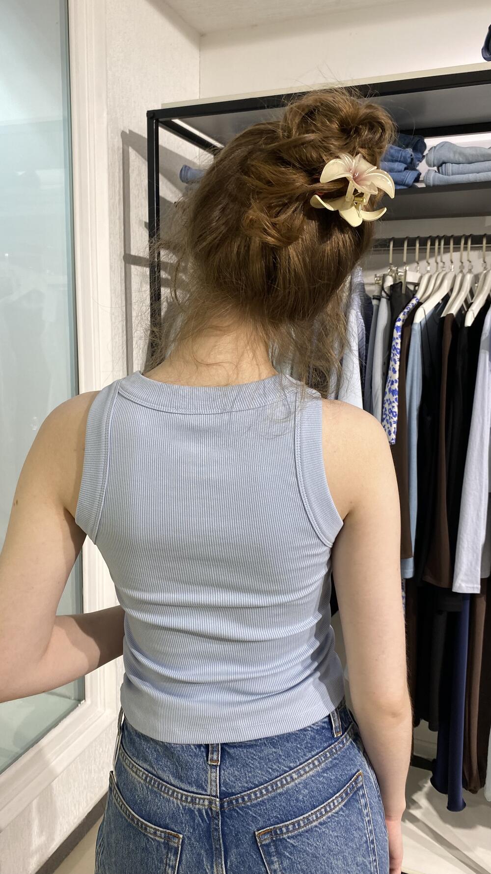 Майки в рубчик Qu Style Блакитний, M