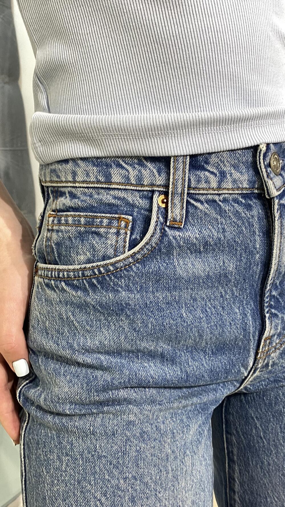 Джинси з відрізним низом прямі Reformation Синій, 25