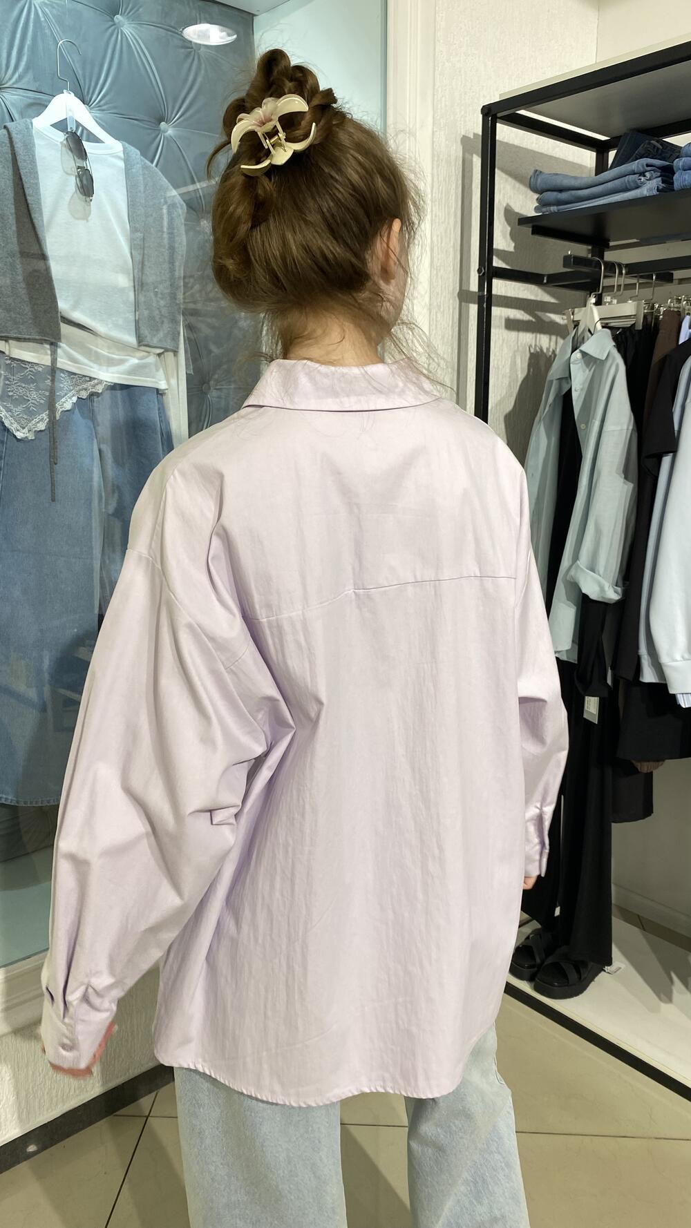 Сукня-сорочка з довгим рукавом Лаванда, Oversize