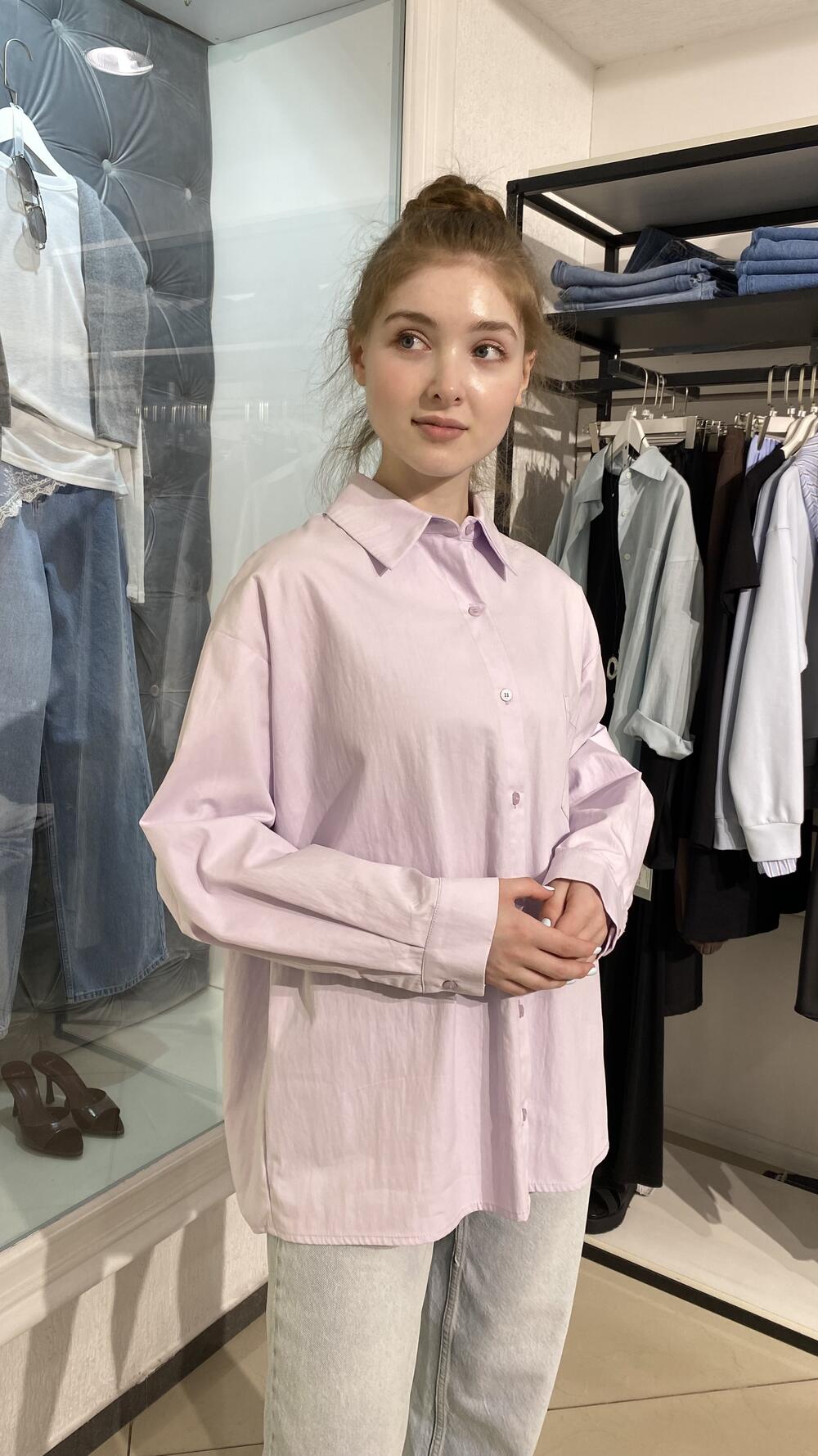 Сукня-сорочка з довгим рукавом Лаванда, Oversize