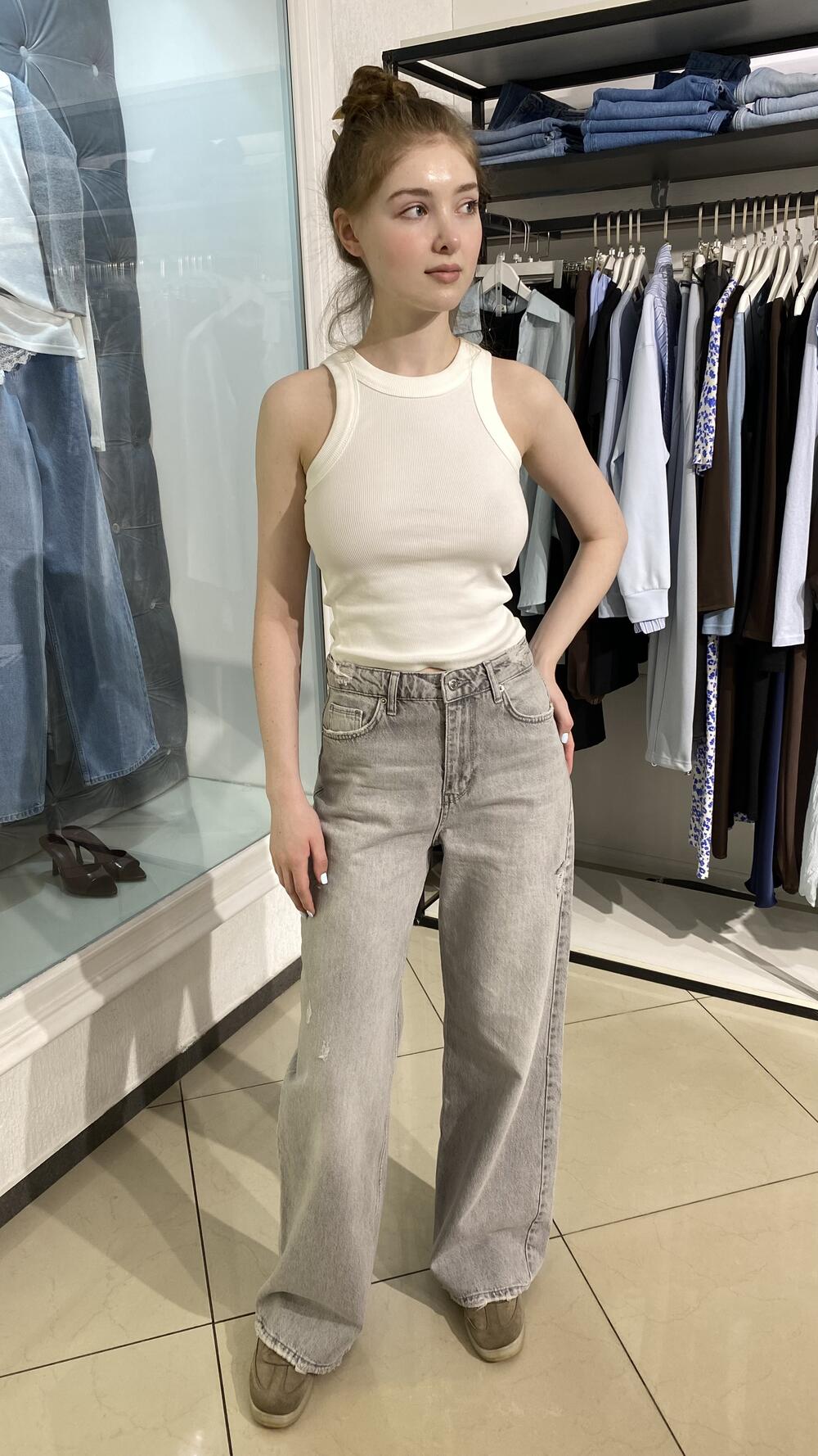 Джинси Woman denim mod.1713 Св. сірий, 40