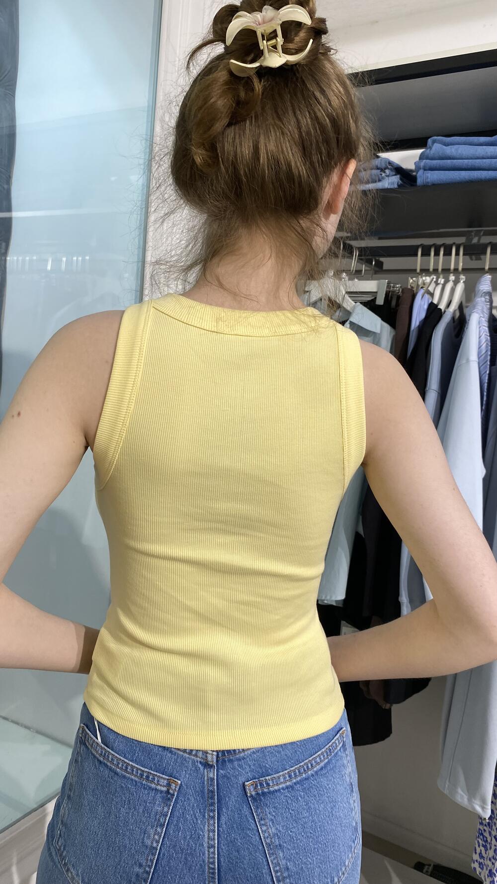 Майки в рубчик Qu Style Жовтий, S