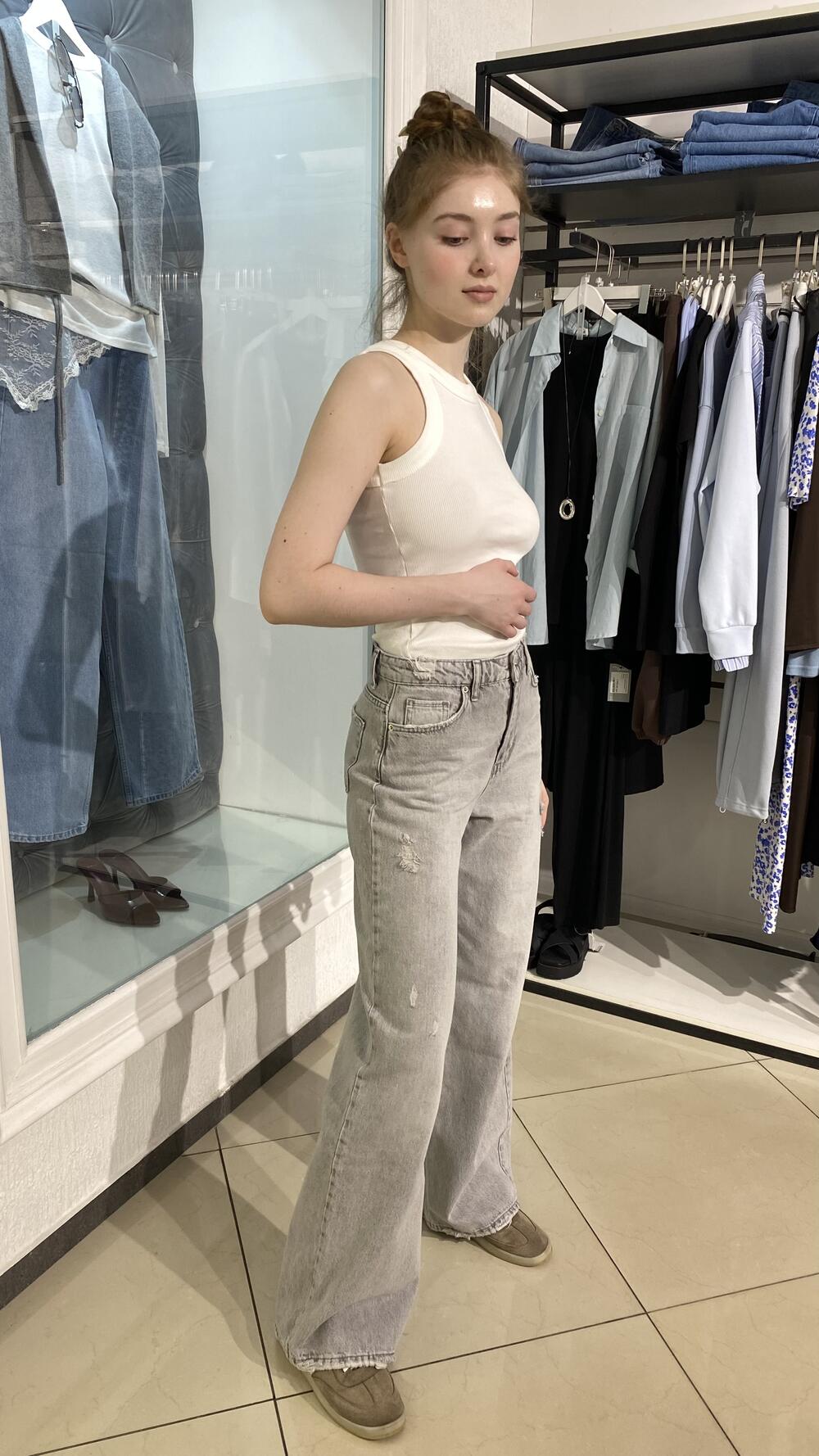 Джинси Woman denim mod.1713 Св. сірий, 40