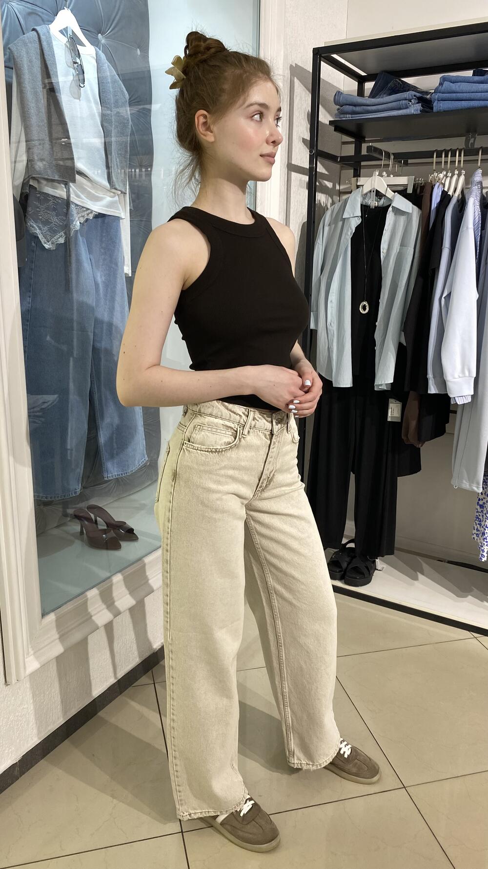 Джинси Woman Dwnim mod.1762 Пісочний, 42